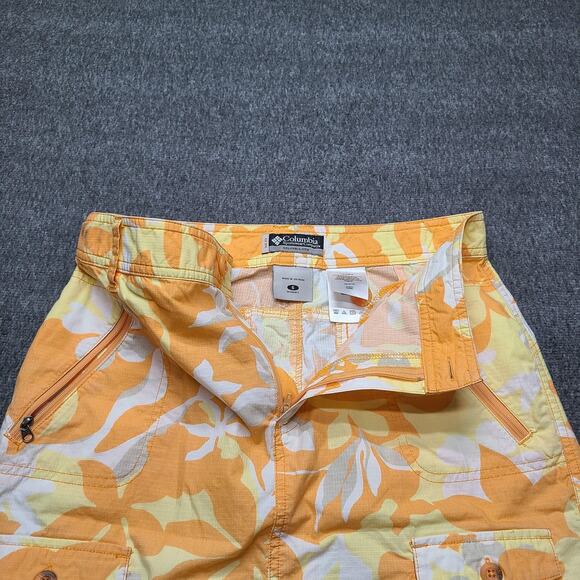 Columbia Skirt Womens 6 Yellow Orange Floral Print 100% Cotton Pockets Outdoors - Picture 3 of 8